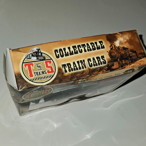 NOS 4pk T&S Trains Tracks Lot Curved Cross Rail Log Carrier Box Car Caboose Flat - Picture 13 of 16